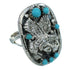 Sterling Silver Turquoise Eagle Southwestern Ring Size 8-1/4 RX85597